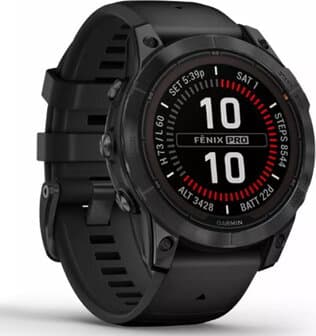Garmin Fenix 7X Pro Solar Slate Grey Case with Graphite Band Black